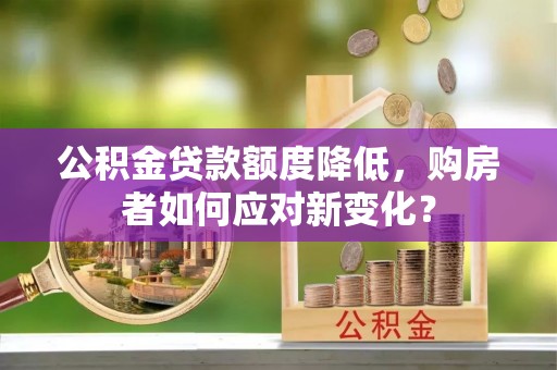 斗南公积金贷款额度降低，购房者如何应对新变化？
